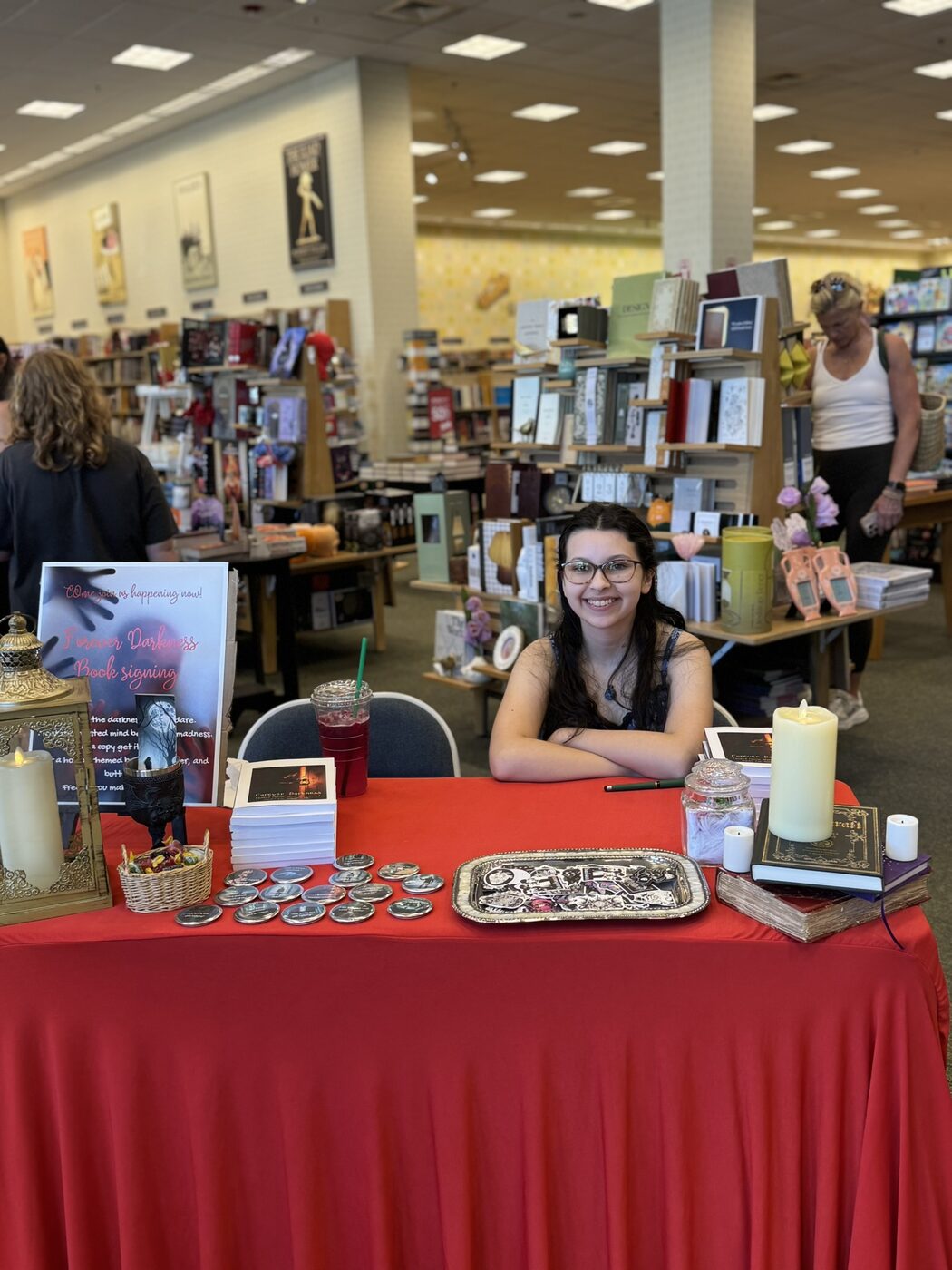 Forever Darkness book signing display at Barnes & Noble
