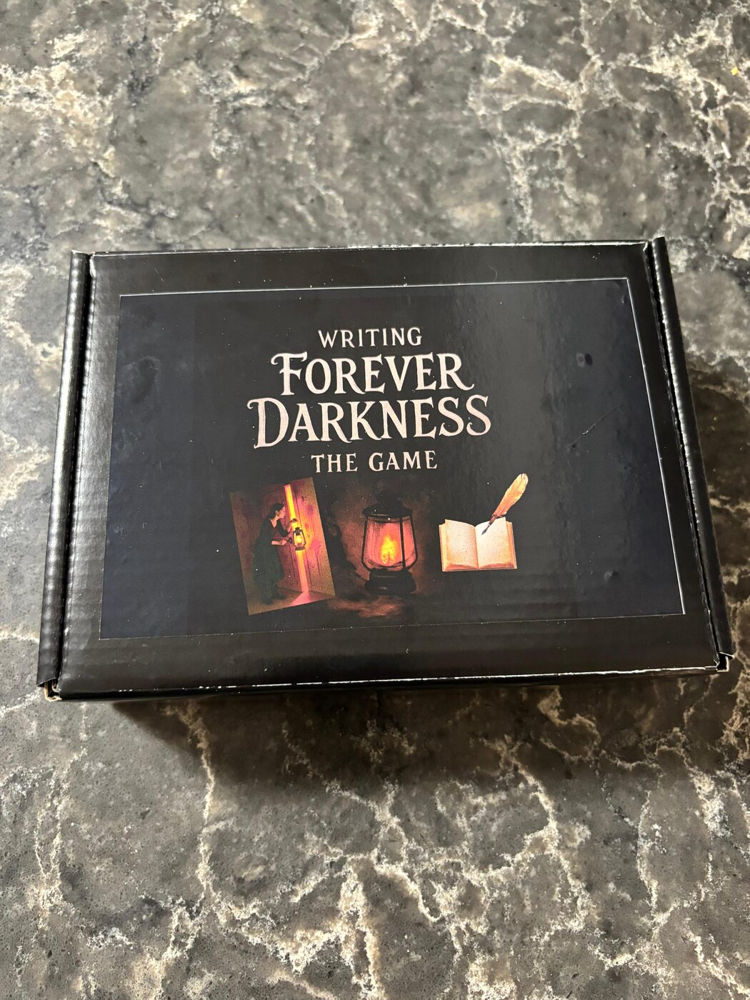 Writing Forever Darkness card game box